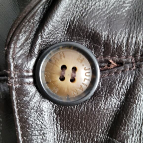 Vintage 90s Y2K Wilsons Leather M Julian Men’s Brown Leather Blazer Jacket XL - Picture 5 of 10